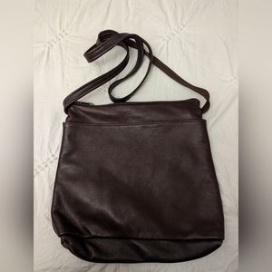 MT AIRY BUTTERY SOFT BROWN LEATHER CROSSBODY HOBO HANDBAG